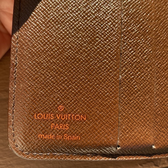 LOUIS VUITON Damier Ebene Brown Check Leather Zippy Compact WALLET EUC - Picture 13 of 17